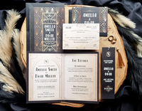 Ensemble d'Invitations de Mariage de Style Livre de Contes de Fées avec Livret Vintage et Signet Floral Délicat