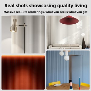 <span class=keywords><strong>Mur</strong></span> de fond en fibre de bambou et bois, grille triangulaire en PVC, panneau mural écologique sans peinture, panneau mural à auto-installation - Product Image 4