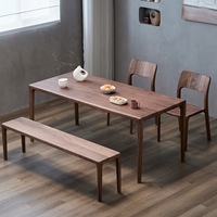 Ensemble de salle à manger en noyer noir d'Amérique du Nord, moderne et luxueux - Table rectangulaire multifonctionnelle écologique pour manger et travailler