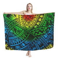 Reggae estampado Sarong polinesio Tribal diseño personalizado mujer moda Lavalava venta al por mayor mujeres Wrap traje de baño Sarong cubrir nuevo