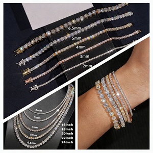 Cadena de tenis de lujo para hombre y mujer, estilo hip hop, con diamantes de laboratorio de 2MM, 3MM, 4MM, 5MM, plata S925, moissanita VVS, joyería fina. - Product Image 4
