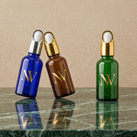 Flacon compte-gouttes en verre cobalt vide personnalisé en usine, 5ml, 10ml, 15ml, 20ml, 30ml, 50ml, 100ml pour sérum, huile, soins de la peau, vente en gros