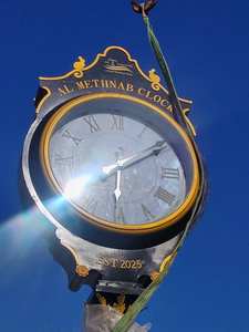 Horloge de rue et de paysage extérieur personnalisée de 3 mètres, à mouvement mécanique automatique par <span class=keywords><strong>satellite</strong></span>, en métal, avec affichage à aiguilles et <span class=keywords><strong>radio</strong></span> - Product Image 6