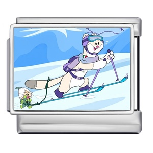 Dijes Italianos Personalizados, Mascota <span class=keywords><strong>de</strong></span> los Juegos Olímpicos <span class=keywords><strong>de</strong></span> <span class=keywords><strong>Invierno</strong></span>, Esquí, <span class=keywords><strong>Deportes</strong></span> <span class=keywords><strong>de</strong></span> Competición, Eslabones <span class=keywords><strong>de</strong></span> Acero Inoxidable para Pulseras <span class=keywords><strong>de</strong></span> 9 mm, Fabricación <span class=keywords><strong>de</strong></span> Joyería DIY - Product Image 5