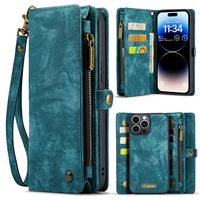 Étui de téléphone multifonctionnel CaseMe en PU+TPU, résistant aux chocs et à l'eau, avec sangle de poignet pour 16 Pro Max S24 Ultra Note 20 Ultra