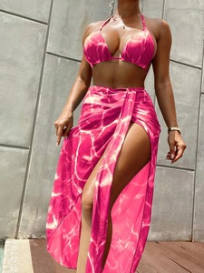 Conjunto de Bikini de 3 Piezas Estampado con Pareo Tie Dye, Traje de Baño <span class=keywords><strong>Push</strong></span>-<span class=keywords><strong>Up</strong></span>, Trajes de Baño Sexys para Mujer <span class=keywords><strong>2026</strong></span> - Product Image 2