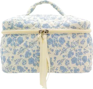 Yeni büyük kapasiteli taşınabilir yumuşak kirpi seyahat % makyaj çantaları pamuk kapitone güzellik makyaj kozmetik torba çanta
