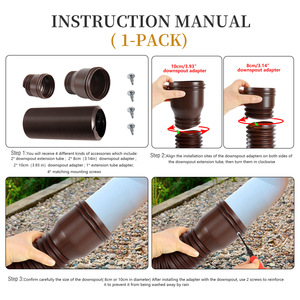 Mise à niveau de la conception Produit breveté Excellent pack de 2 extensions de <span class=keywords><strong>tuyau</strong></span> de descente de gouttière <span class=keywords><strong>flexible</strong></span> - Product Image 5