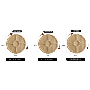 Plateau de service rond en bambou, divisé, pour thé et en-cas, usage domestique - Product Image 3