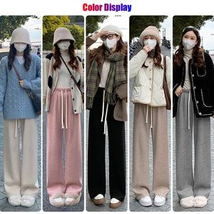 Lady Fleece Warme Freizeit hose Dicke gestrickte Winter lange gerade Hose Frauen Hohe Taille Stretchy Hose - Product Image 3