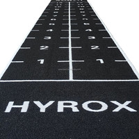 Schwarzer Sprint-Track Fitness Kunstrasen-Teppichbelag Langlebiger Hyrox-Rasen mit Individuellem Logo Schlittenrasen 2m x 16,1m / 4m x 16,1m