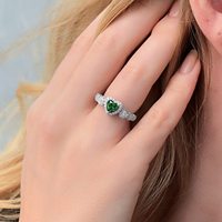 Bague de fiançailles et de mariage en émeraude de laboratoire, bijoux Madonna, mode, pierre précieuse de laboratoire, bague en diamant en forme de cœur