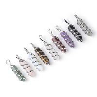 Clio beads Messing Draht gewickelt Stein Anhänger Prisma Form Rosenquarz Amethyst Kristall Sing Stein Charm Anhänger