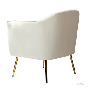 Design moderne Simple <span class=keywords><strong>Contemporain</strong></span> Élégant Loisirs <span class=keywords><strong>Petit</strong></span> <span class=keywords><strong>Fauteuil</strong></span> Rembourré Hôtel Velours Blanc - Product Image 4