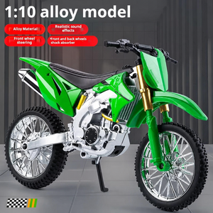 Modelo de Motocross a Escala 1/10 de Aleación Fundida a Presión con Dirección en la Rueda Delantera, Suspensión Delantera y Trasera, y Sonido Realista - Product Image 1