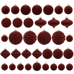 Décorations de Noël en tissu velours de haute qualité, élégantes boules pour décorer l'arbre, pour une ambiance festive. - Product Image 2