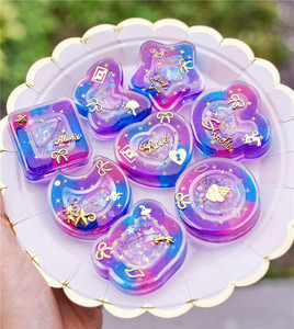 Y5006 Résine Epoxy Silicone Ronde Étoile carré Papillon Lapin Lune Coeur Forme Résine Art Shaker Moules Silicone avec Films Plastiques - Product Image 1