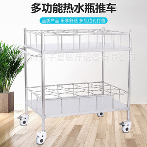 รถเข็นสแตนเลส 2 ชั้น ยี่ห้อ Mu Zixing พร้อมล้อ สำหรับใช้ทางการแพทย์ - Product Image 3