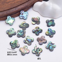 Perles en forme de cœur, trèfle et triangle en nacre naturelle irisée Paua, coquille d'ormeau, pour la fabrication de bijoux