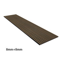Panneau acoustique en bois Akupanel de 8 mm avec feutre noir insonorisant, panneau mural décoratif pour hôtel, restaurant