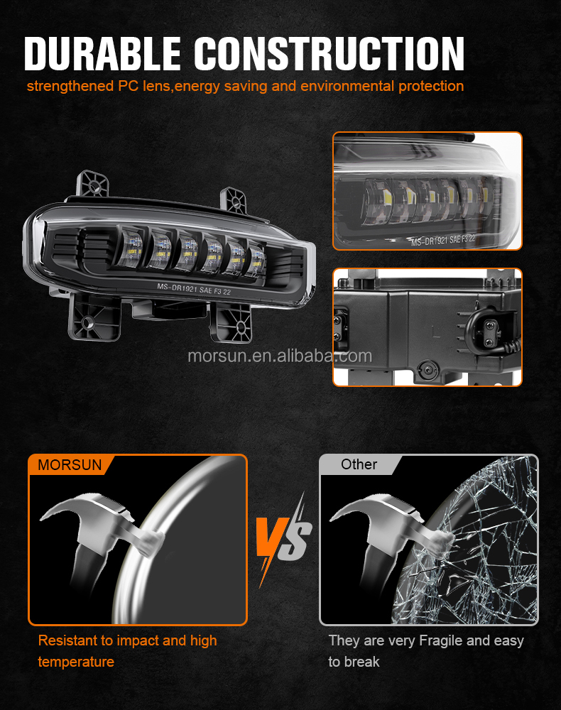 Par De Luces Antiniebla LED Transparentes Para Dodge RAM 1500 2500 3500 2019-2022