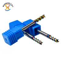 Fraise à queue en spirale Warrior's Bit en carbure hautement poli avec revêtement coloré en aluminium, commande CNC, 6mm/8mm, fraise à face 3 cannelures, ODM OEM