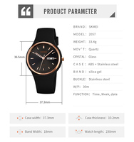 Jam Tangan Wanita Skmei 2057 Model Sederhana Fashion Quartz Logo Kustom Pabrik Tahan Air Mewah Sport Desain Baru OEM ODM Menawan