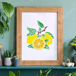 6 pochoirs citron d'été en PET <span class=keywords><strong>de</strong></span> 7,9x7,9 pouces, modèles <span class=keywords><strong>de</strong></span> <span class=keywords><strong>peinture</strong></span> citron, pour décoration murale, <span class=keywords><strong>sol</strong></span> en bois et carrelage, style Ferme et Manoir, pour un message <span class=keywords><strong>de</strong></span> bienvenue - Product Image 4