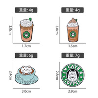 Gros dessin animé nourriture pour animaux émail épinglettes chat crème glacée beignets broches badges mode mignon épingles cadeaux pour amis bijoux