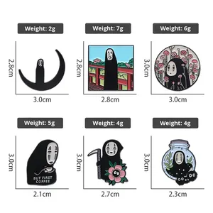 Ensemble de collection de films d'animation, badge en métal peint, couple Chihori, broche cadeau, <span class=keywords><strong>Miyazaki</strong></span> gravé, plaqué or, accessoires vestimentaires - Product Image 5