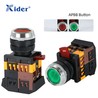 Xider 22mm APBB Series Button Switch ABLFS-22 & 25 Push Button Switch avec Light Head Flat Emergency Stop Button Switch
