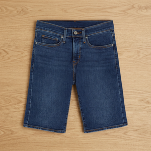 Pantalones Cortos Bermuda Oxford Azul Oscuro para Hombre, Cintura Media, Cierre de Cremallera, Casuales, Transpirables, Ecológicos, de Lona de Algodón, con Bolsillos, Acabado Lavado - Product Image 4