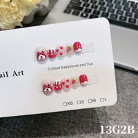 Faux ongles pour enfants, kits d'ongles courts mignons et colorés à couverture complète, faits à la main, motif dessin animé pour filles