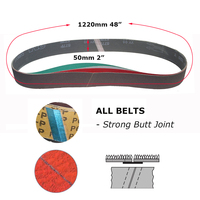 Bande abrasive céramique premium 2x48 pouces, haute résistance, oxyde d'aluminium et de zircone, pour le meulage du métal, de l'acier inoxydable, de l'aluminium et du bois