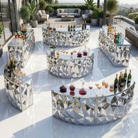 Table de bar circulaire ornée en acier inoxydable finition or pour les pubs commerciaux et les salles de banquet