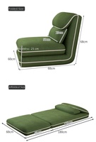 Sofá Cama Plegable Moderno de Corduroy, Asiento Reclinable Ajustable, Sillón Convertible para Sala de Estar y Uso Doméstico
