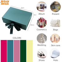 Boîte rigide de luxe Jinbar recyclable avec logo magnétique, gaufrage, bronzage mat, pelliculage UV, portable