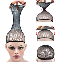 Bonnet de perruque en nylon élastique de haute qualité, maille extensible, outil d'extension de cheveux, dentelle noire/beige