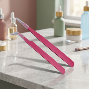 Pinzas Profesionales ASAP para Pestañas, Color Rosa Bebé, Acero Inoxidable, Punta Lisa de 10 mm, Herramienta de Precisión para Aplicación de Extensiones de Pestañas - Product Image 2