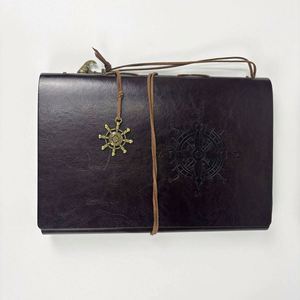 Vintage Retro Mini Traveler Journal 100-Page Pirate Anchors <b>Notepad</b> PU <b>Leather</b> Cover Paper Replaceable Diary Gift Sets A5 - Product Image 2