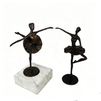 Figurine de ballerine en fonte, sculptures abstraites de danseuses de ballet, art décoratif pour la maison, décoration de table, artisanat en métal, cadeau, accents décoratifs
