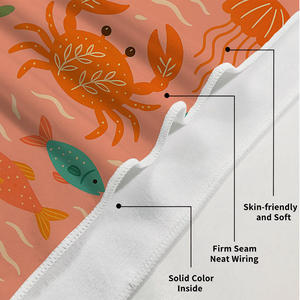 Toalla de playa con dibujos de cangrejos y peces pequeños, toalla extragrande de secado rápido, ligera y sin arena para viajes, piscina, camping - Product Image 3