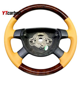 YTcarbon pour Passat B5.5 3BG <span class=keywords><strong>W8</strong></span> Golf 4 <span class=keywords><strong>Bora</strong></span> T5 Jetta pièces automobiles accessoires intérieurs de voiture personnalisé imiter le volant en acajou - Product Image 1