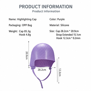 Wanmei Hairdressing Highlight Cap with Buckle Rope Hair Dye Perm Silicone Cap Highlighting <strong>Selection</strong> for <strong>Salon</strong> Hair Styling Tool - Product Image 2