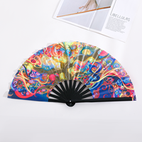 Éventail pliant personnalisable en tissu de bambou, fait main, accessoire de danse d'art populaire pour la remise des diplômes et Noël