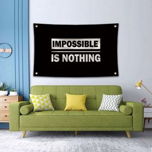 Tela Premium de Buena Calidad, Mejor Precio, Banderas Personalizadas de 3x5 pies (90x150 cm) con la Frase 'Lo Imposible Es Nada' - Product Image 4