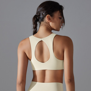 Tinta unita Double-face poliammide Sexy Low-Cut Back intimo sportivo stretto alto elastico Fitness Yoga abbigliamento donna <span class=keywords><strong>reggiseno</strong></span> - Product Image 3