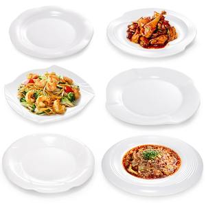 <span class=keywords><strong>Vaisselle</strong></span> en gros Grands plats de restaurant avec logo Ustensiles réutilisables Plat blanc de mélanine - Product Image 3