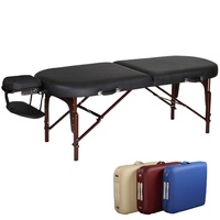 Table de Massage pliable à 2 sections à hauteur réglable Camillas De Masajes Cadre en bois robuste Salon de beauté Noir Spa Lit