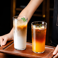 Verre classique en borosilicate de 10 à 16 oz, transparent, droit, pour café glacé, jus, cocktails, restaurants et bars